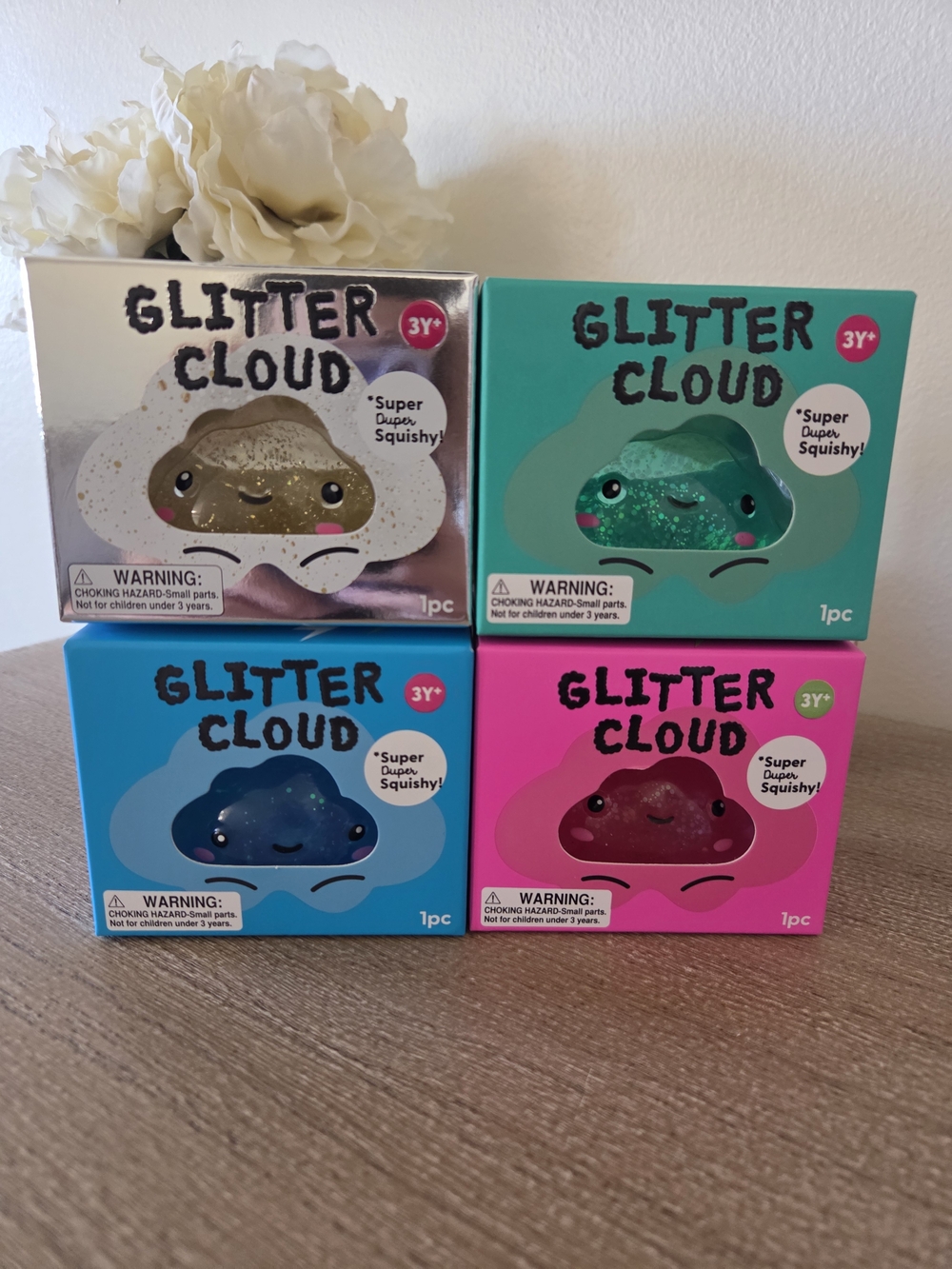 J'adore Glitter Cloud 4pc Bundle  - Pink, Blue, Teal, Gold -firm Price